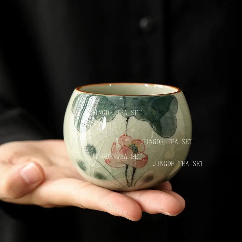 Ceramic hand-painted tea cup Kung Fu Tea Cup Gift Box Set Small teacup underglaze colour High end gift giving drinking utensils