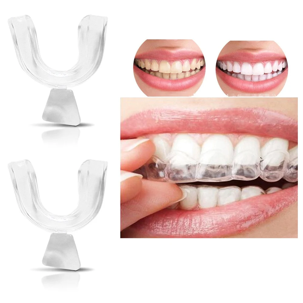 2/4pcs Silicone Orthodontic Braces Dental Teeth Whiten Braces Bleaching Molding Trays Custom Moldable Thermoform Teeth Corrector