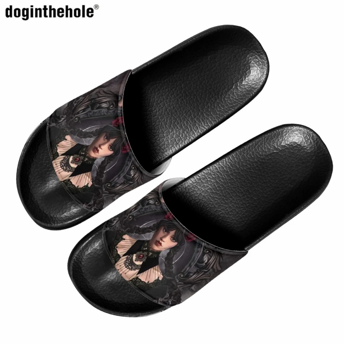 

Doginthehole Wednesday Adams Girls Home Slippers Fashion Summer New Beach Slip On Sandals Couple EVA Light Non-slip Slippers