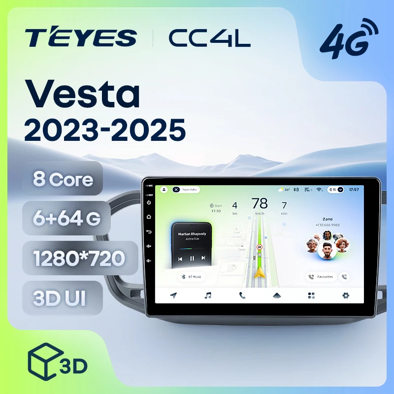 TEYES CC4L For LADA Vesta NG 2023 - 2025 Car Radio Multimedia Video Player Navigation stereo GPS Android No 2din 2 din dvd