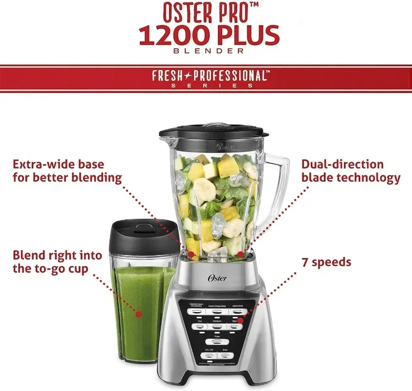 ez Oster Blender | Pro 1200 with Glass Jar, 24-Ounce Smoothie Cup