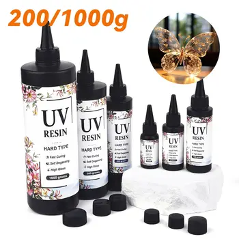 UV Epoxy Resin Glue 20g/1000g High Transparency for DIY Jewelry Making Tools Fast Drying High Hardness Glue UV Lamp Solar Cure