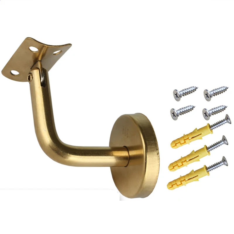 2Pcs-Box-Luxury-Gold-Flat-Arc-Fixed-Pallet-Stair-Handrail-Brackets-304 ...