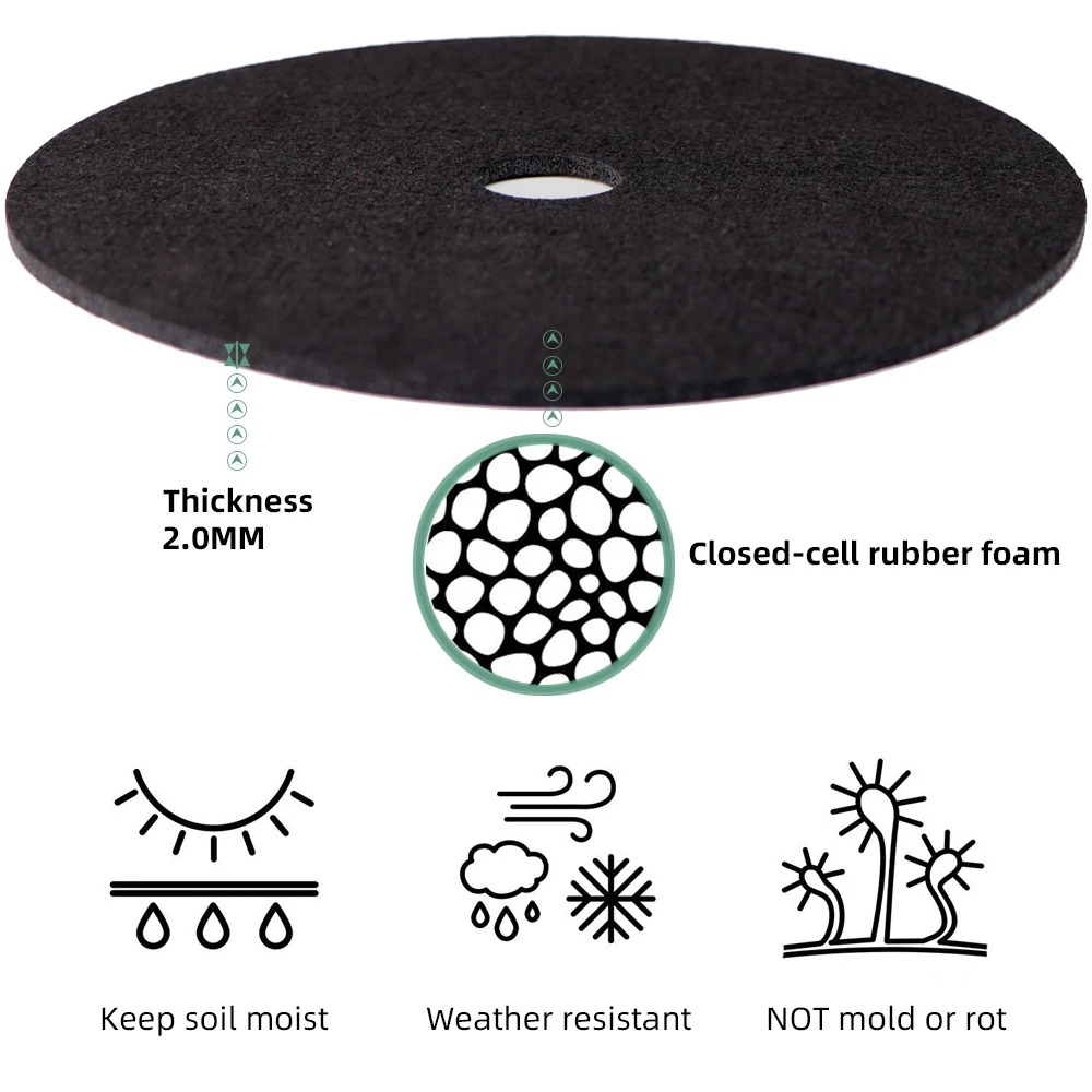 2MM di spessore tappetino barriera per erbacce tappetino per la protezione della radice dell'albero anello per albero tappetino per pacciamatura tronco per albero anello per pacciamatura a prova di freddo cuscinetti per pacciamatura riutilizzabili