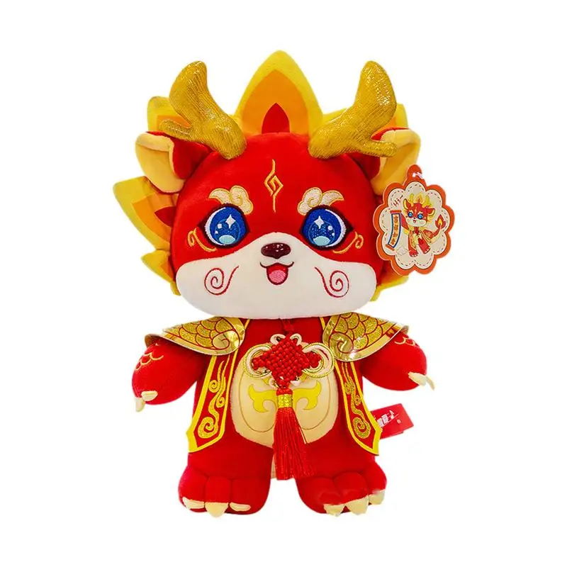 

Dragon Year Mascot Plush Toy 2024 New Year Dragon Plush Dolls 11in Cute Dragon Stuffed Animal Chinese Mascot Doll Gift For
