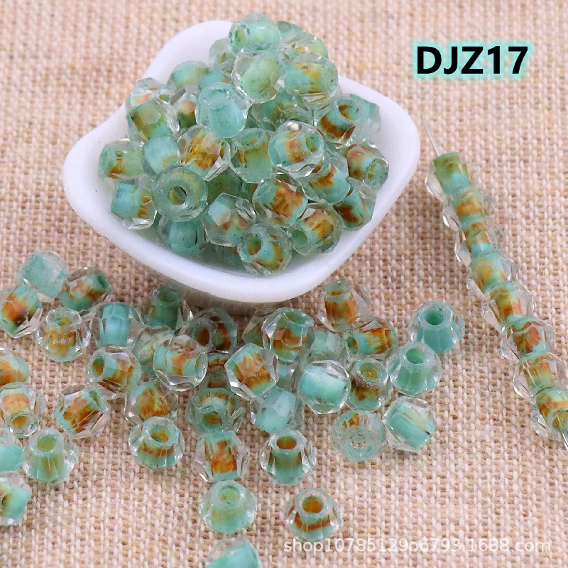 4mm 불꽃 마법 구슬 마름모 잉크 스머지 컷 유리 크리스탈 루즈 비즈 DIY 핸드메이드 비즈