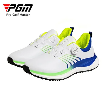 PGM Men's Golf Shoes with Super Soft Knob Shoelaces and Super Waterproof Casual Sports Sneakers XZ446