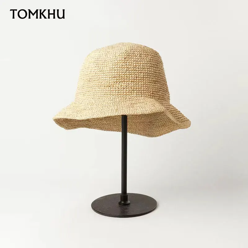 

High Quality Hand Embroidered Raffia Fisherman Bucket Hats Fashion Summer Beach Flower Hats Design Sun Hats Fadora Hat For Women