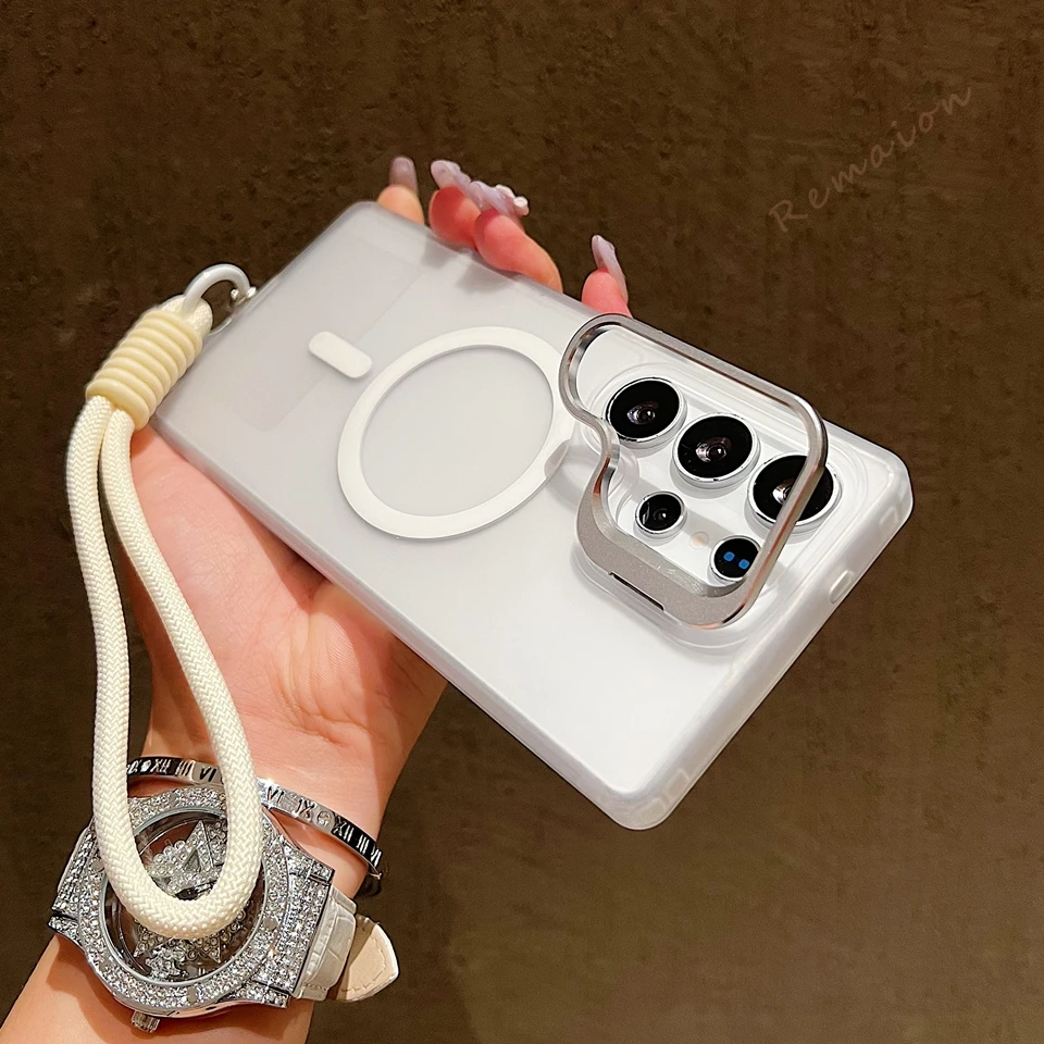Magnetic Phone Case with Wrist Strap and Stand – Magsafe Protector Cover