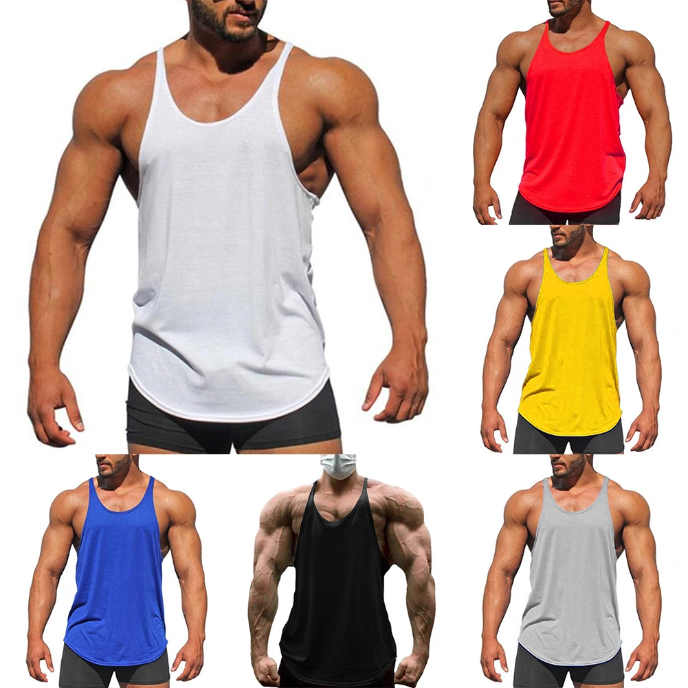 Description Picture 3 of itemBrand New High Quality Vest T Shirt Muscle Sleeveless Slim Fit Soft Tank Tops Undershirt Bodybuilding Crew Neck