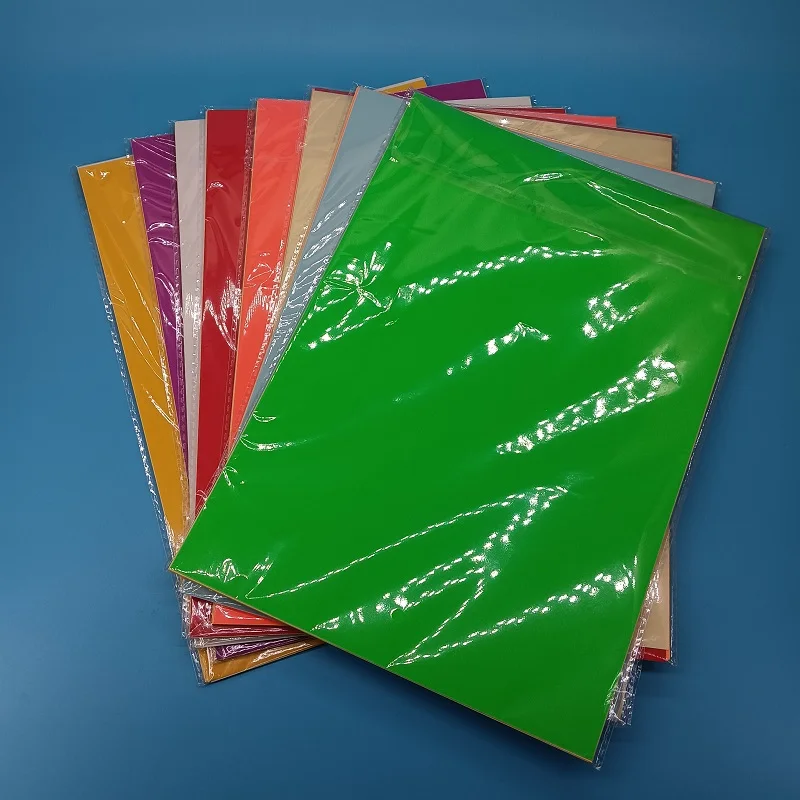 A4 Adhesive Printing Paper, Mixed Color Packaging Sticker Size 21x29.7cm Color Sticker 10 Sheets / Pack
