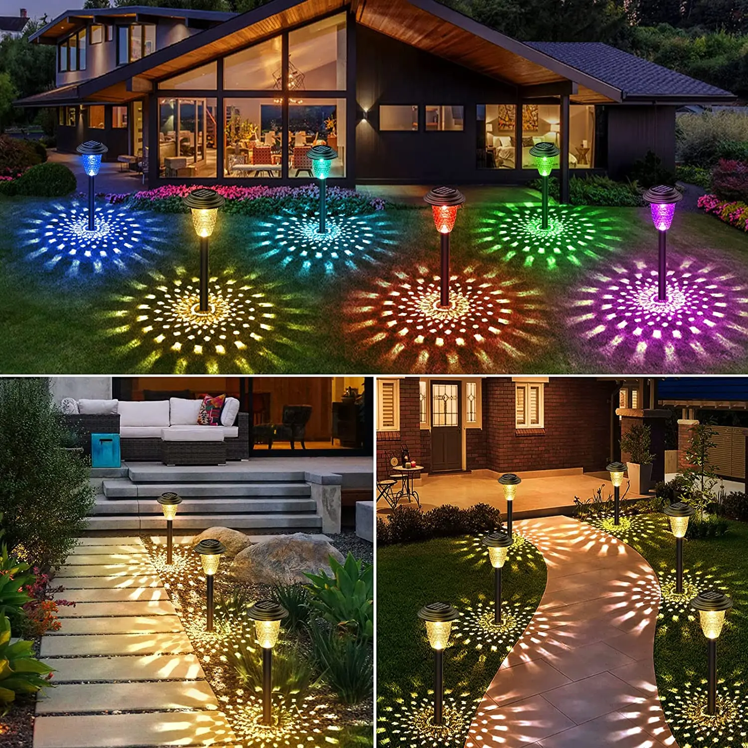 รูปสินค้า ไฟทางเดินพลังงานแสงอาทิตย์ RGB เปลี่ยนสีได้