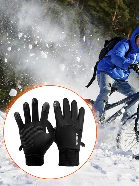 Gants de Cyclisme Imperméables et Coupe-Vent pour Homme, Accessoire d'Hiver  à 2 Doigts - AliExpress
