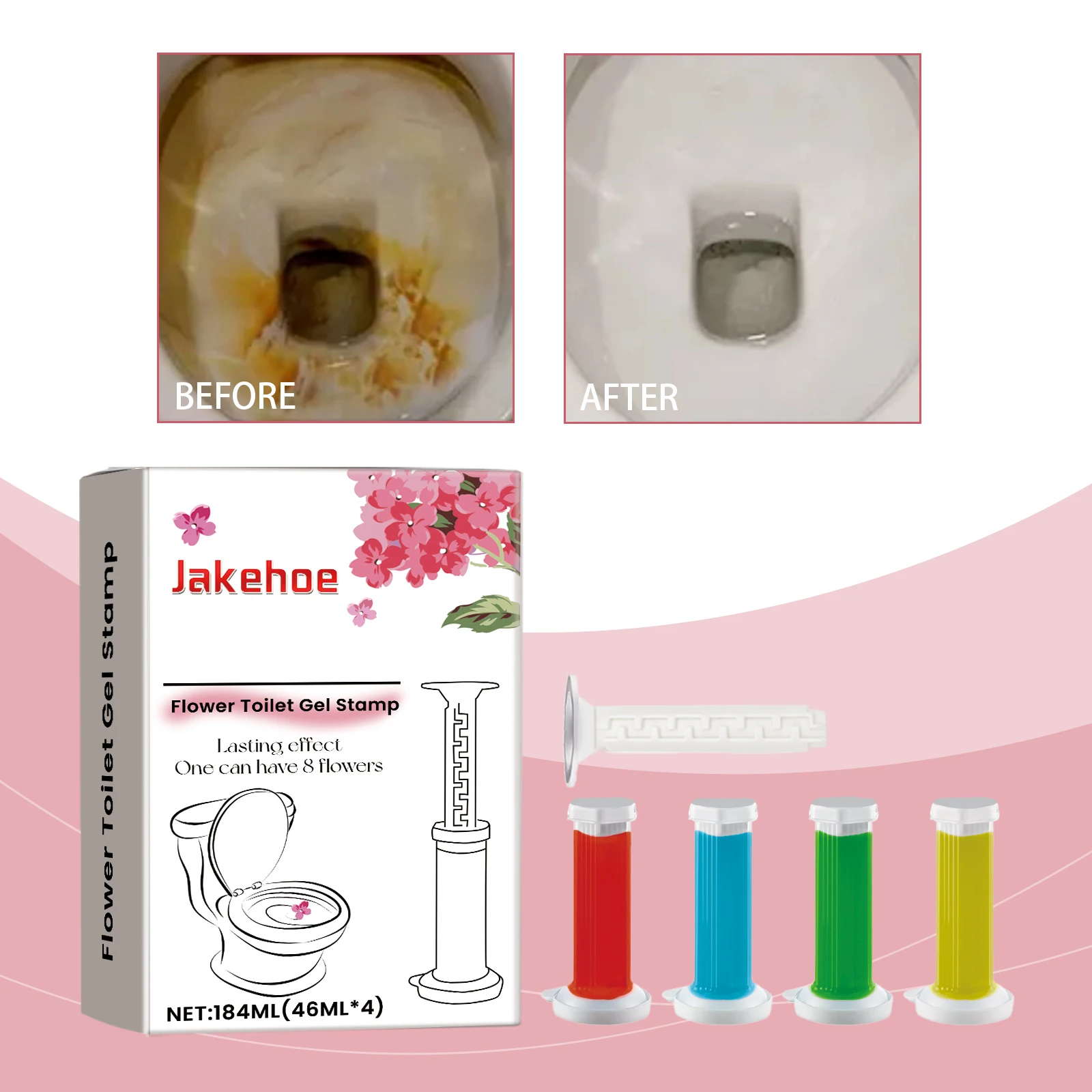 4/8/12/20PCS Toilet Bowl Cleaning Gel Bathroom Deodorizer & Freshener Odor/Stain Removal Long Lasting Fragrance Easy to Use