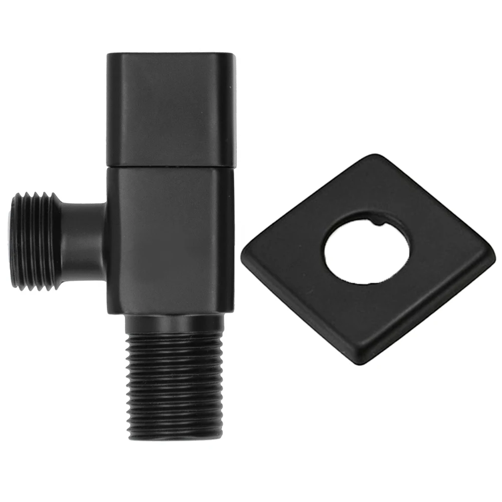 

Valve Black Water Shut Off Valve 1/2 Inch Brass Wall-mounted Balcony Faucet Home Improvement DIY Supplies And Accessories