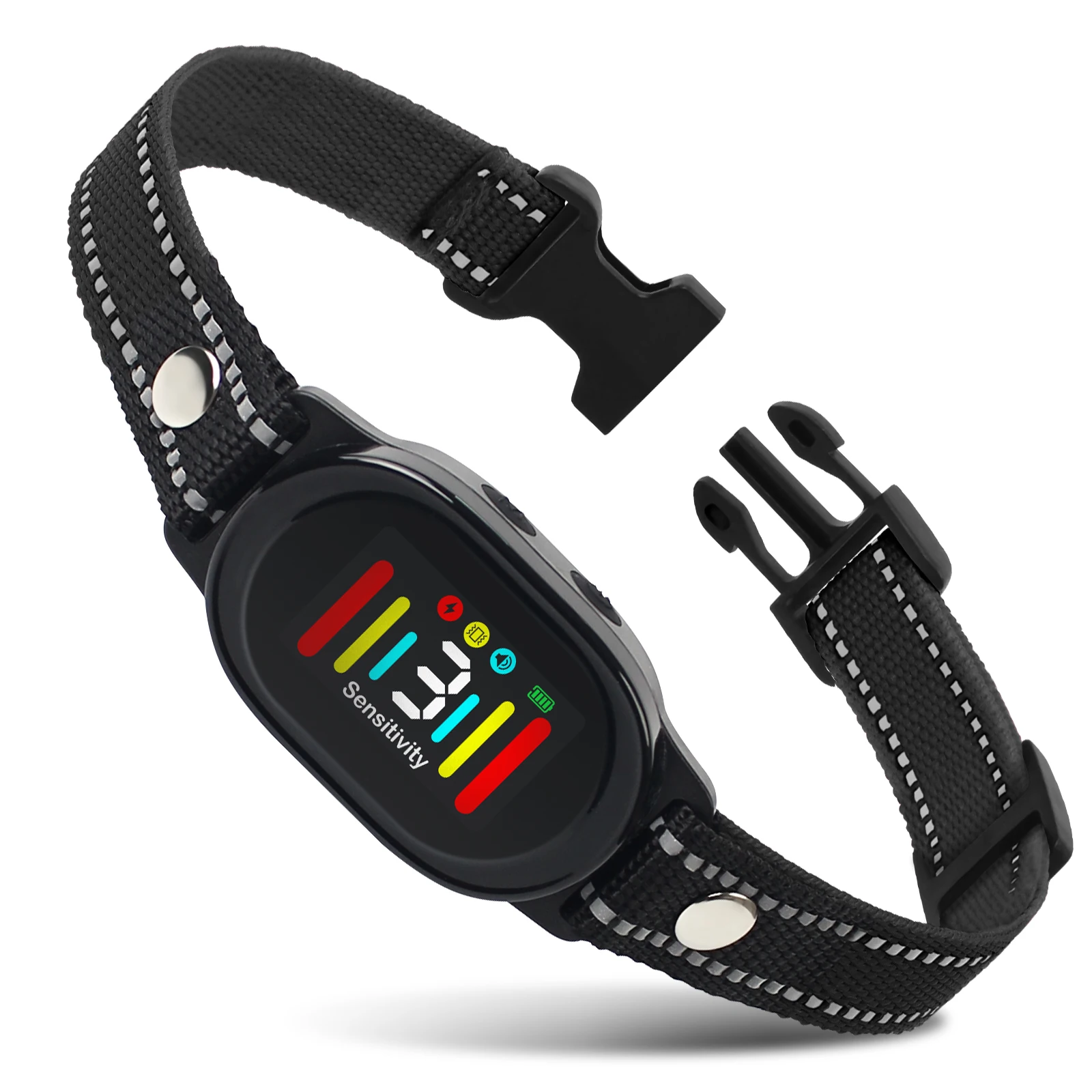 Collar de corteza inteligente para perros Sensibilidad ajustable, Collar de entrenamiento antiladridos con pitido/vibración para perros grandes, medianos y pequeños