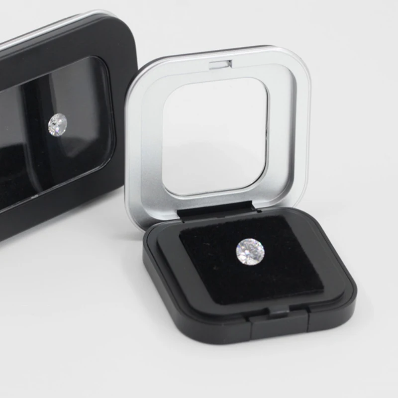 New Arrival Display Box For Gemstone Of Leather Diamond Jewelry Box Square Clear Plastic Box Loose Diamond Stone Gem