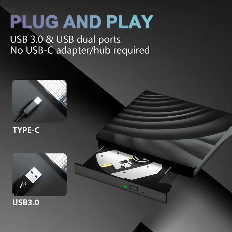 외장 블루레이 광학 드라이브, USB 3.0, 휴대용 3D BD-Combo, CD DVD 플레이어, 노트북 PC 컴퓨터 노트북용 버너