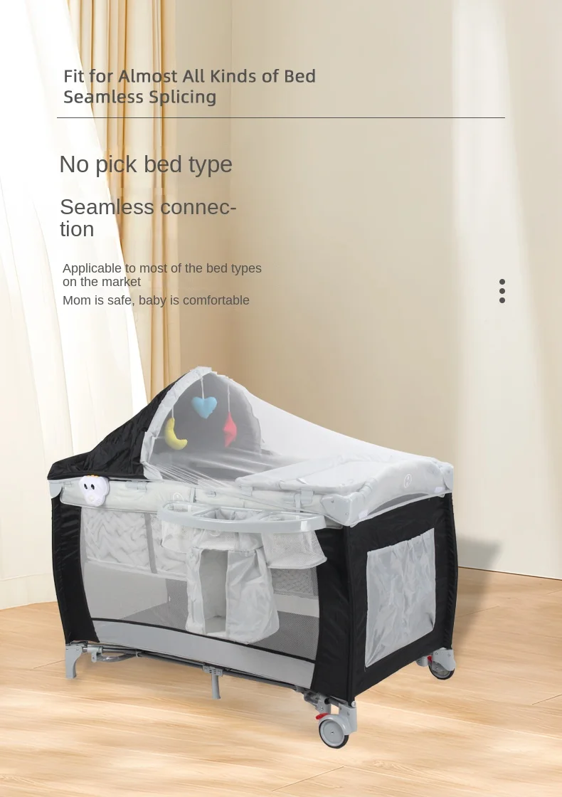 Baby Crib Newborn Multifunctional Baby Bed Foldable Cot With Diaper Table Crib Cradle with Mosquito Net Cribs Baby Playpen Sc6335984e792438e89ca326ab69ba976A