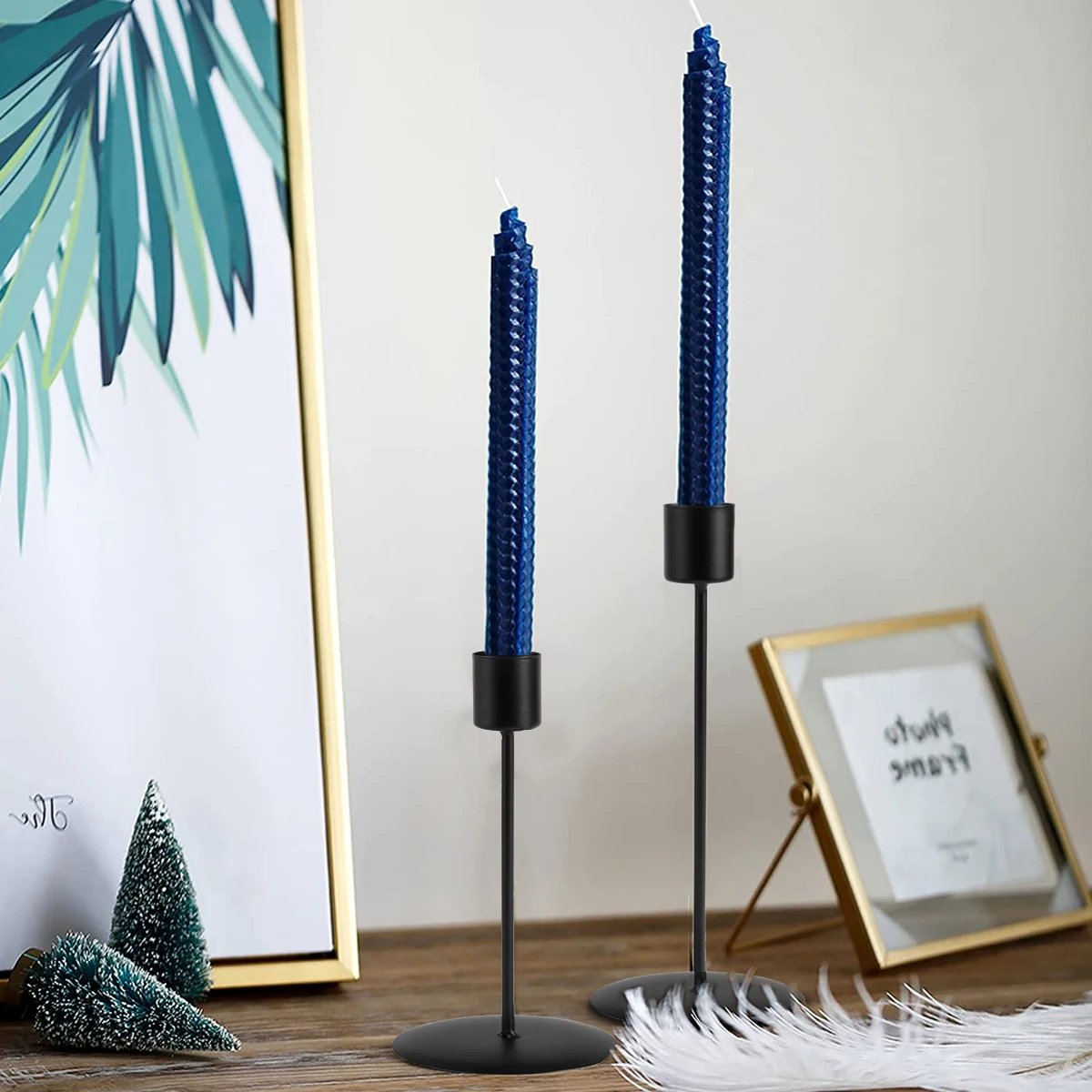 Candle Holder Metal Candlestick Holder for Taper Candle Decorative 2Pcs for Home Decor Wedding Dinning Party candle holders