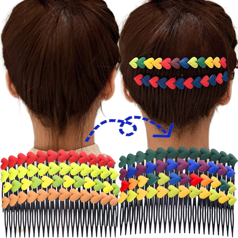 

Fashion Colorful Love Heart Hair Comb for Women Girls Sweet Hairpins Hairbands Headband Hair Clip Kids Lovely Hair Accessories