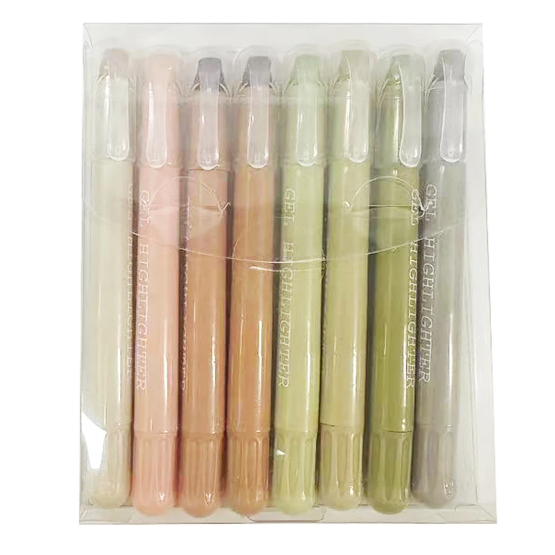 Highlighter Pen 8Pcs/set Bible Vintage Morandi Colors Non Bleeding Safe Gel
