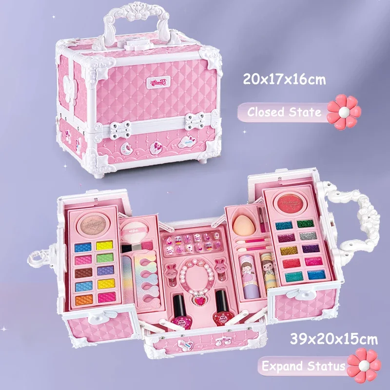 Girl Simulation Pretend Princess Makeup Toys Play House Children Cosmetics Lipstick Eyeshadow Set For Kids Party Cosplay Game