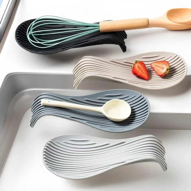 Silicone Kitchenware Tray Kitchen Spatula Soup Spoon Silicone Spoon Holder Household Thick Insulated Spoon Pad