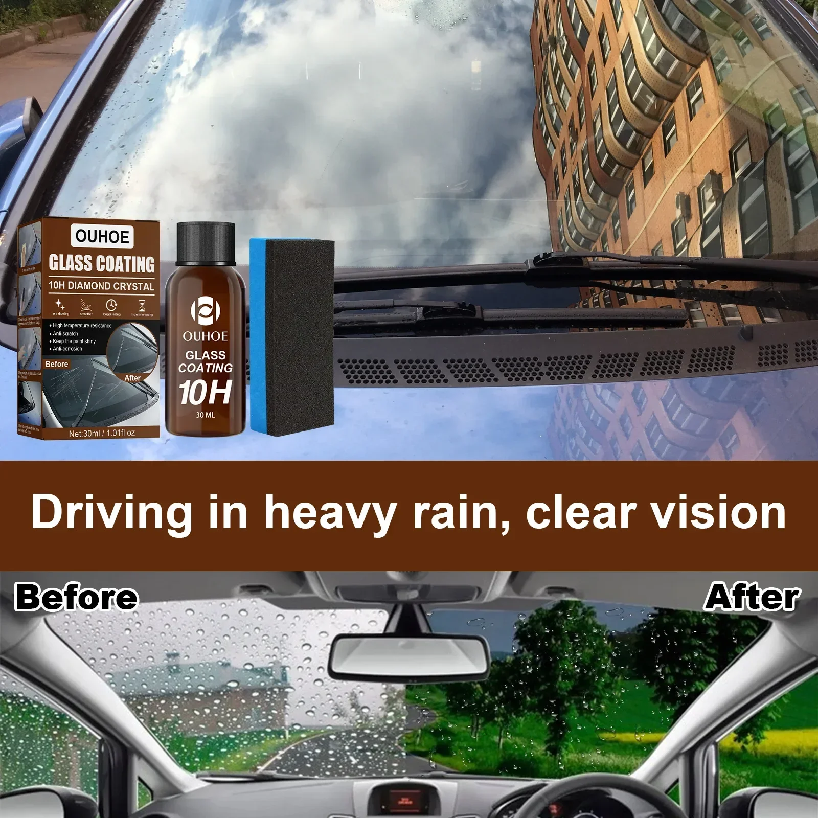 10H Car Glass Coating Ceramic Coating Liquid Anti-scratch Hydrophobic Car Polish Kit High Protection Shield