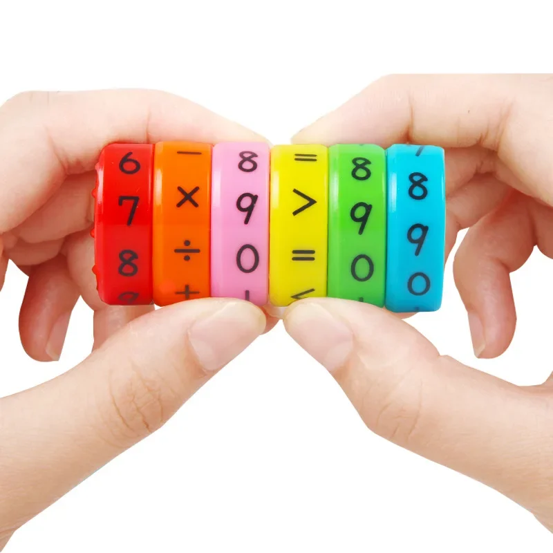 Educational Toys Mathematics Numerals Cylinder Learning Math Abacus Toy Kindergarten Primary School Kid Colorful Ring math toys