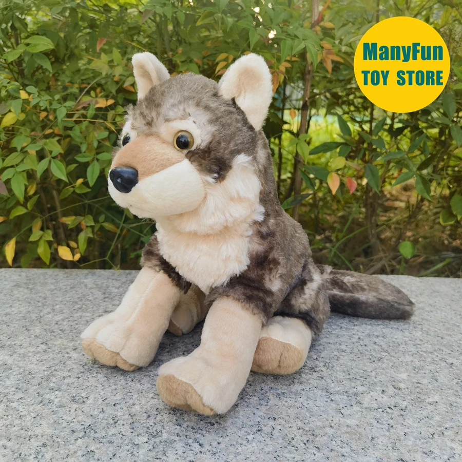 Grey Wolf Plush Toy Lobos High Fidelity Coyote Plushie Wolf Peluche Lifelike Stuffed Animals Simulation Doll Kawai Toy Gifts Kid 2