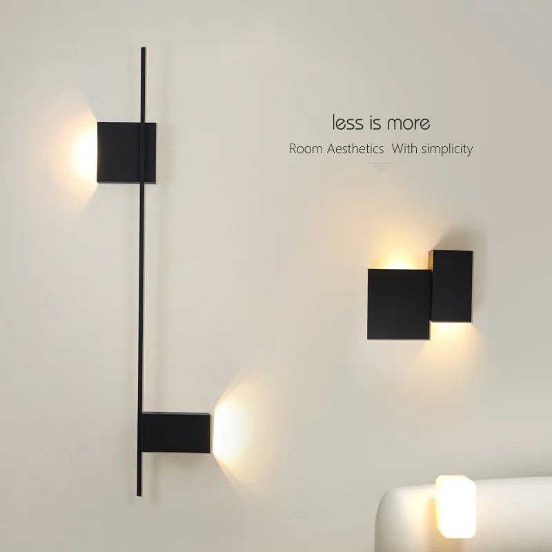 New Nordic Minimalist Designer Living Room Sofa Background Wall Light Strip Combination Wall Light Staircase Corridor