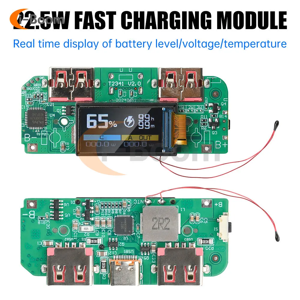 Modulo di ricarica rapida da 22,5 W Modulo Power Bank fai-da-te Scheda madre batteria al litio ternaria da 3,7 V Supporta PD/QC/SCP/VOOC - Image 2