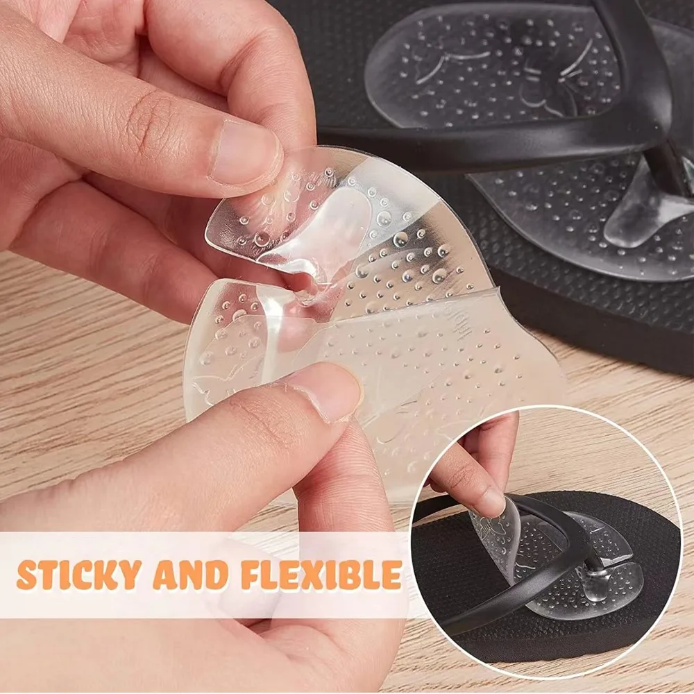2Pcs Silicone Shoe Pads for Toe Protectors Anti-slip Flip Flop Sandals Forefoot Pad Gel Massage Slip Resistant Half Yard Insoles