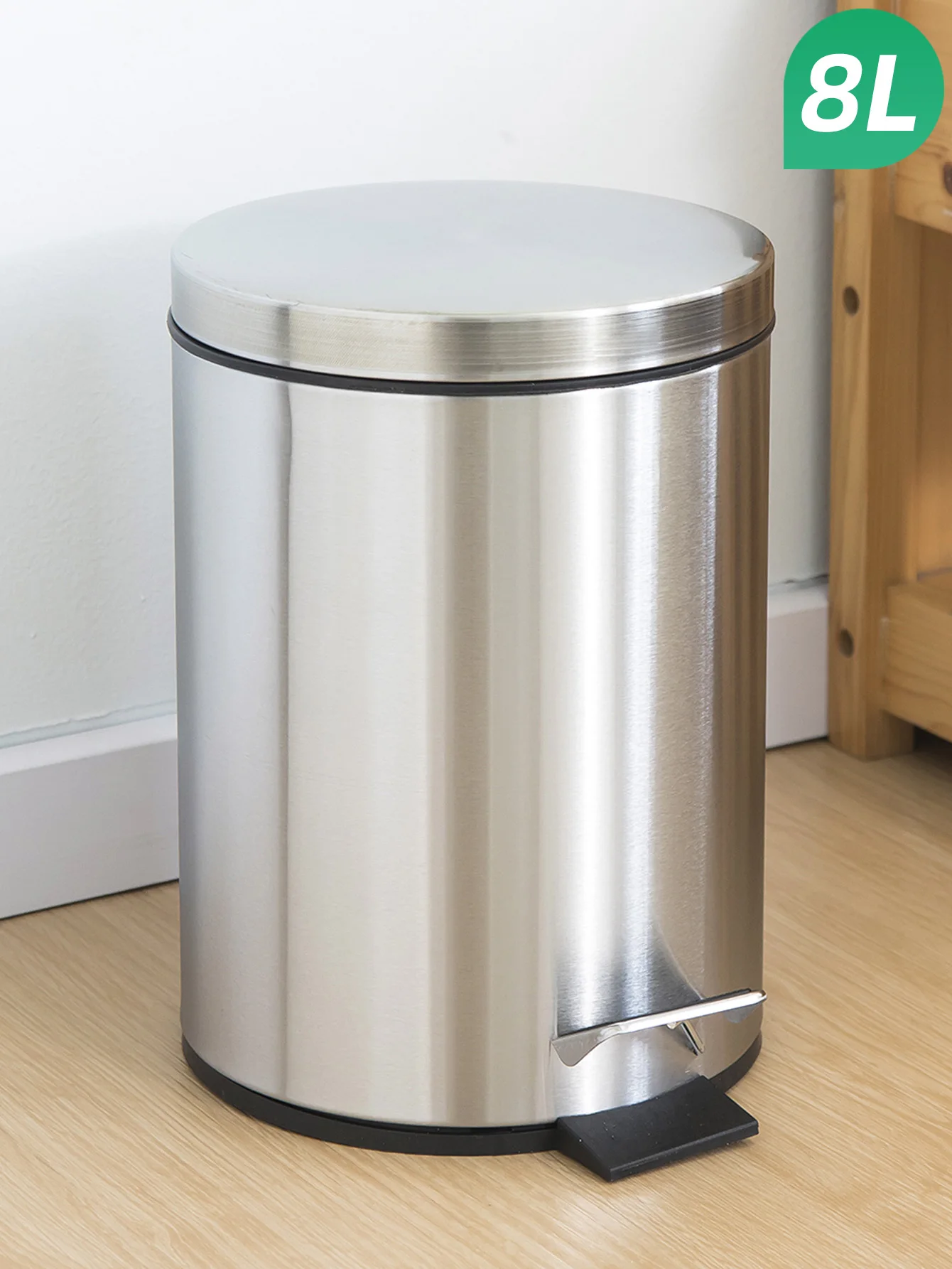 Room Decor 3L 8L Household bathroom round stainless steel foot trashcan gift trashcan pedal