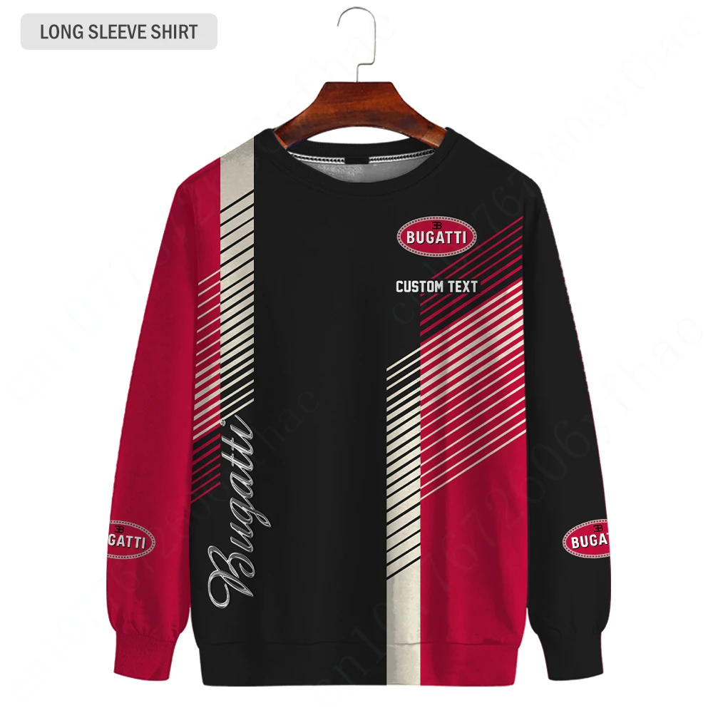 Bugatti T Shirt For Men Women Harajuku O Neck Long Sleeve Unisex Clothing Casual Quick Drying Sweatshirt Top Anime T-shirts abarth t shirt for men women casual quick drying o neck long sleeve unisex clothing anime t shirts top harajuku sweatshirt