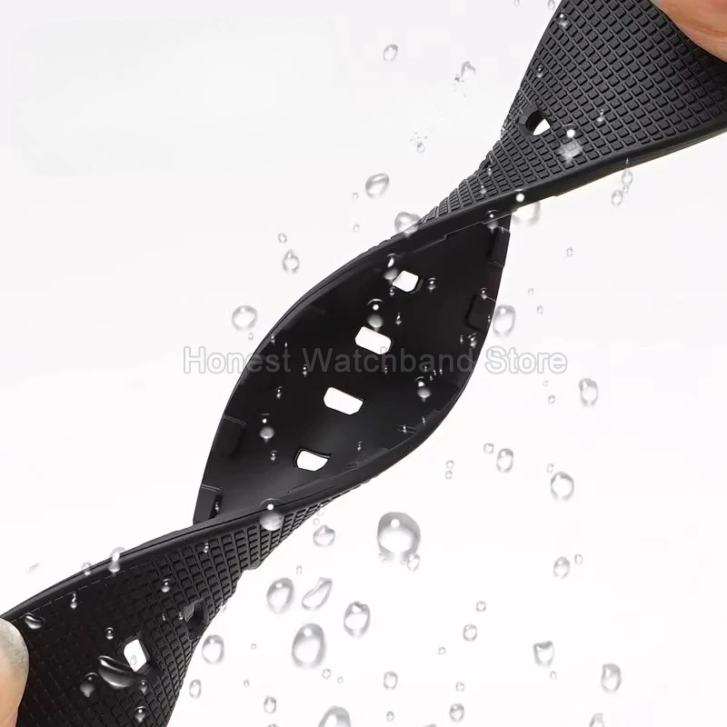 Transparent Gray Red Orange Resin Watch Strap for Outdoor Activities - 16mm