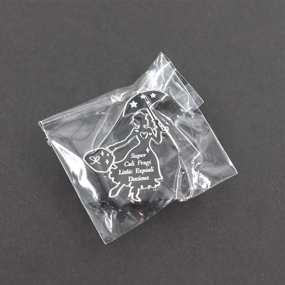 Mary Poppins Emaille-Anstecknadel Regenschirm-Silhouette Brosche Klassisches Musical-Film-Accessoire Rucksack-Jacken-Dekoration Fan-Geschenk – Detail 12