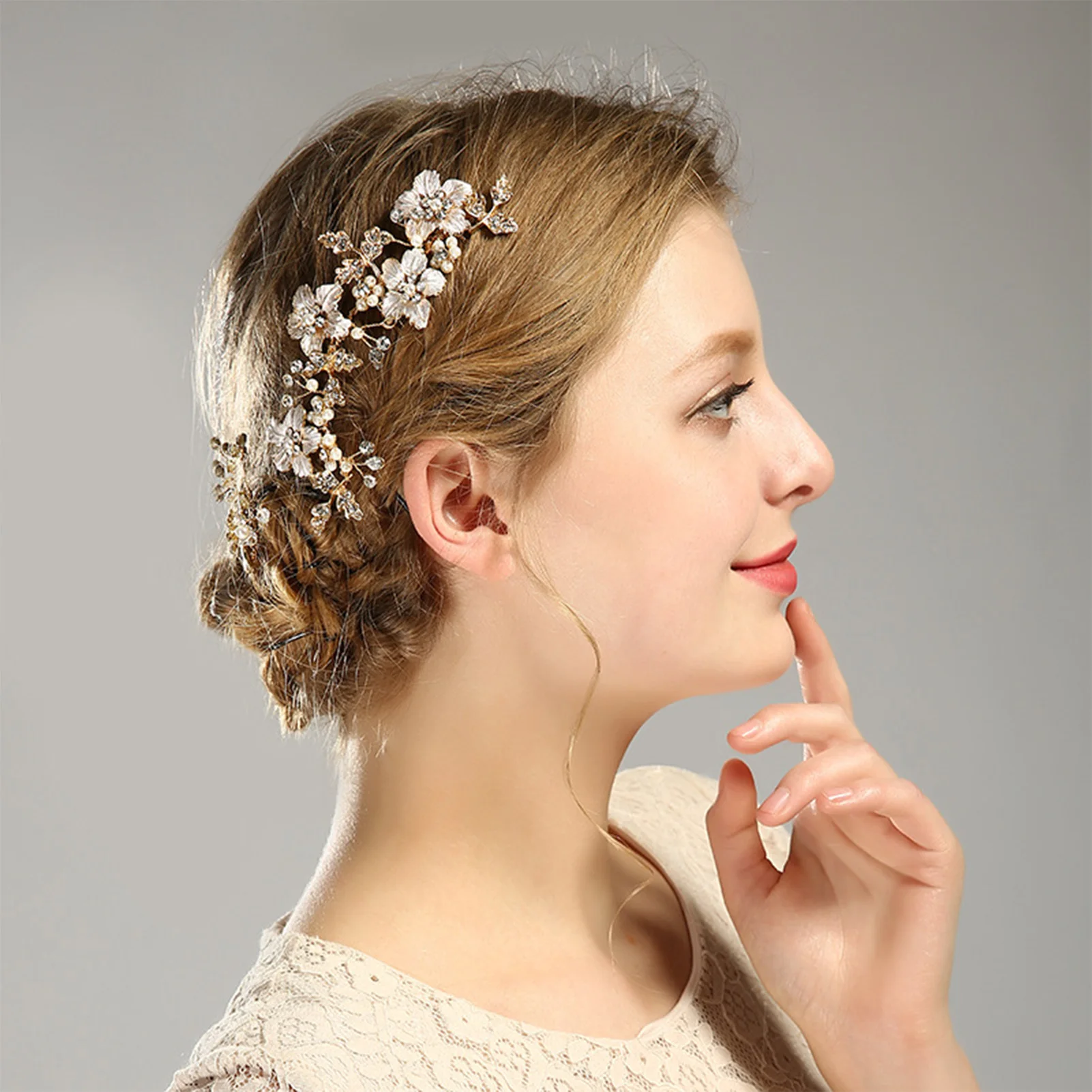 Bride Hair Pin Handmade Alloy Pearl Beads Barrette Women Crystal Rhinestone Hair Combs Tiara Jewelry Wedding Accessories hair comb jewelry accessories hair accessory hair clip hair headdress bridal headwear pearl hairpins hair band crown