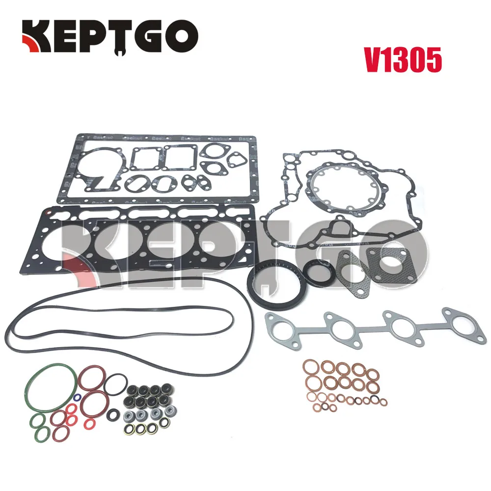 

New V1305 Engine Cylinder Full Set Gasket Kit For Kubota B2710HSD F3060 F3060-R