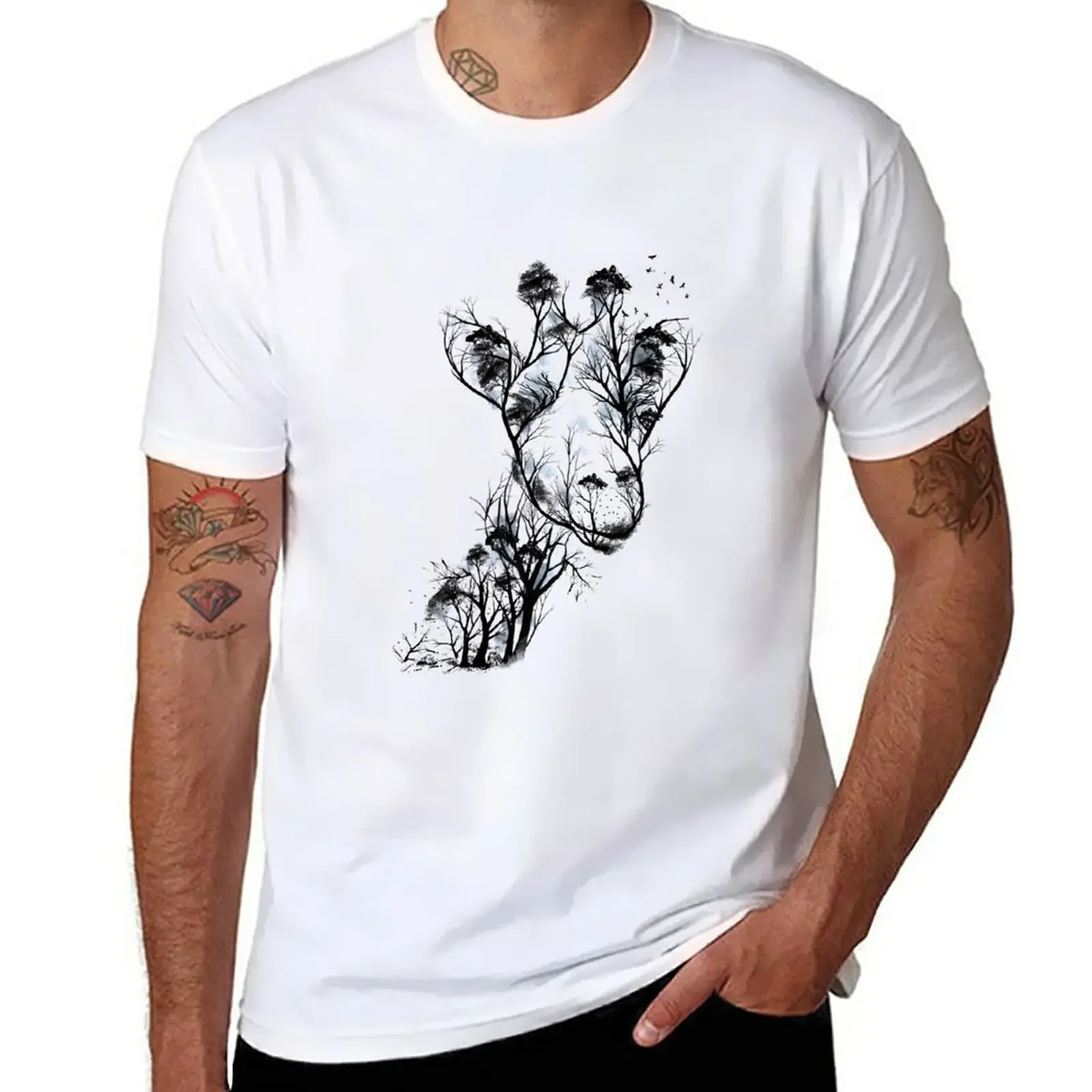 

Wild Giraffe T-Shirt sweat quick-drying heavy weight t shirts for men