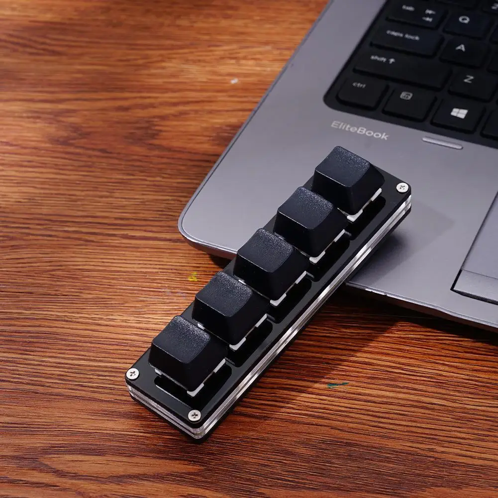 커스텀 미니 5키 키보드 USB 유선 DIY 단축키 프로그래밍 가능 매크로 기계식 키보드 블랙 (게이밍/사무용)