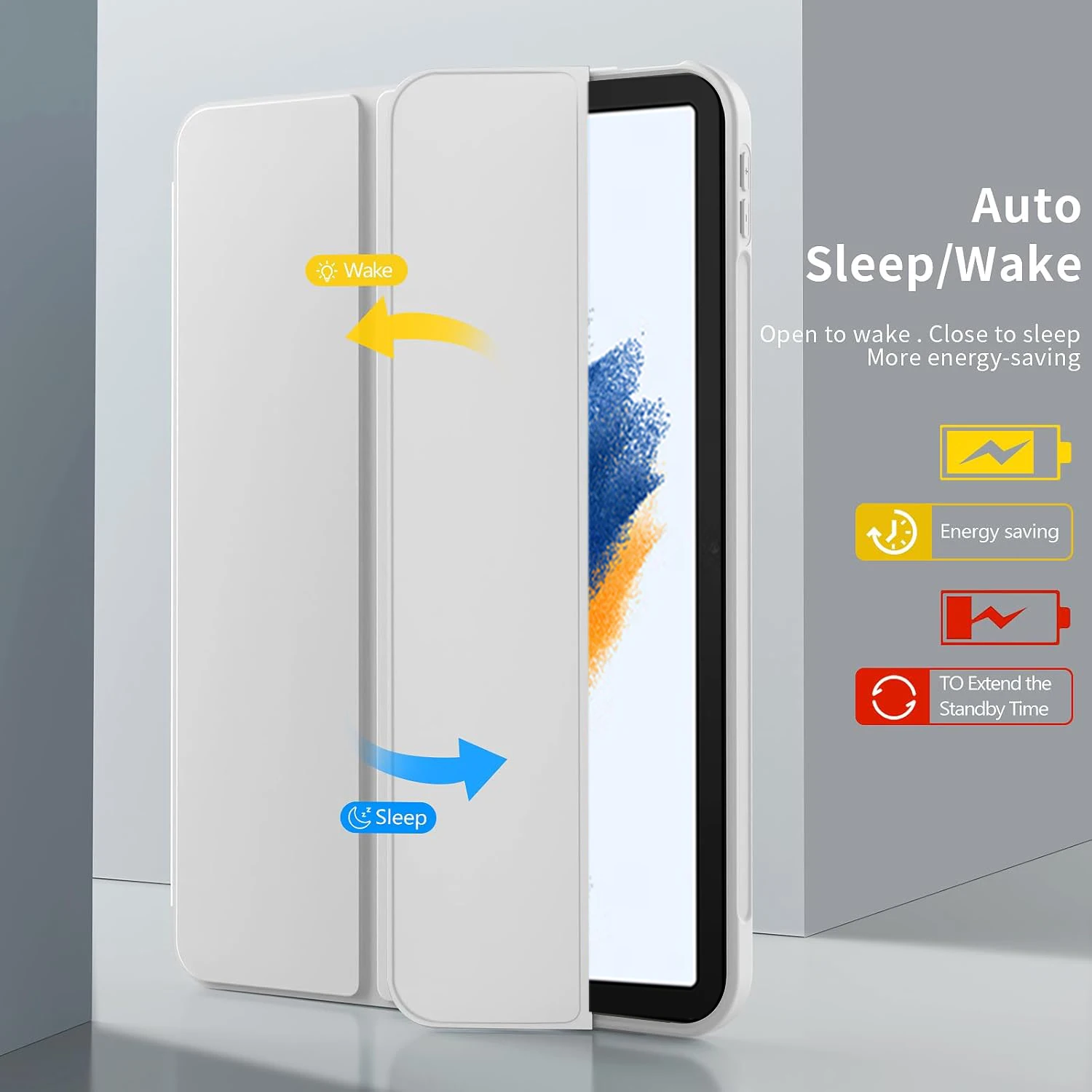 Premium Tri-Fold Magnetic Stand PU Leather Protective Tablet Cover