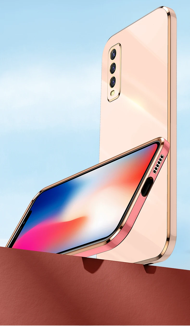 Lxuury Square Frame Plating Silikoonist telefoniümbris Vivo Y20 Y20I Y20S Y17 Y15 Coque jaoks Üliõhuke pehme TPU tagakaas_voghion.com