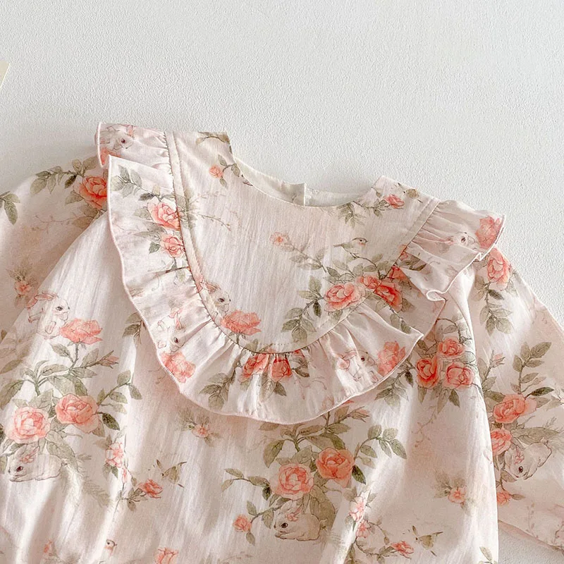 Cute Floral Baby Jumpsuit for Girls