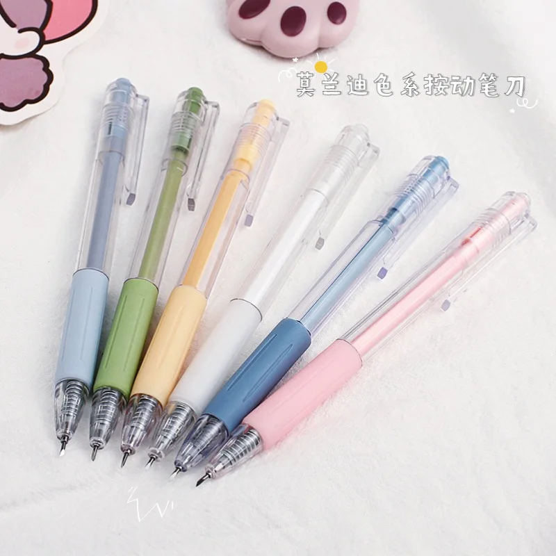 Automatic Simple Carving Pen Utility Knife Ins High-Value Student Hand Account Cutting Paper Engraving Photograph Sticker Tool translucent matte sulfuric acid paper envelope hand account material ins girl simple japanese cute envelopes love letter