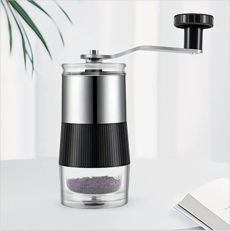  New Mini Hand Shake Manual Grinding Convenient Stainless Steel Ceramic Core Coffee Bean Grinder Visual Coffee Machine 