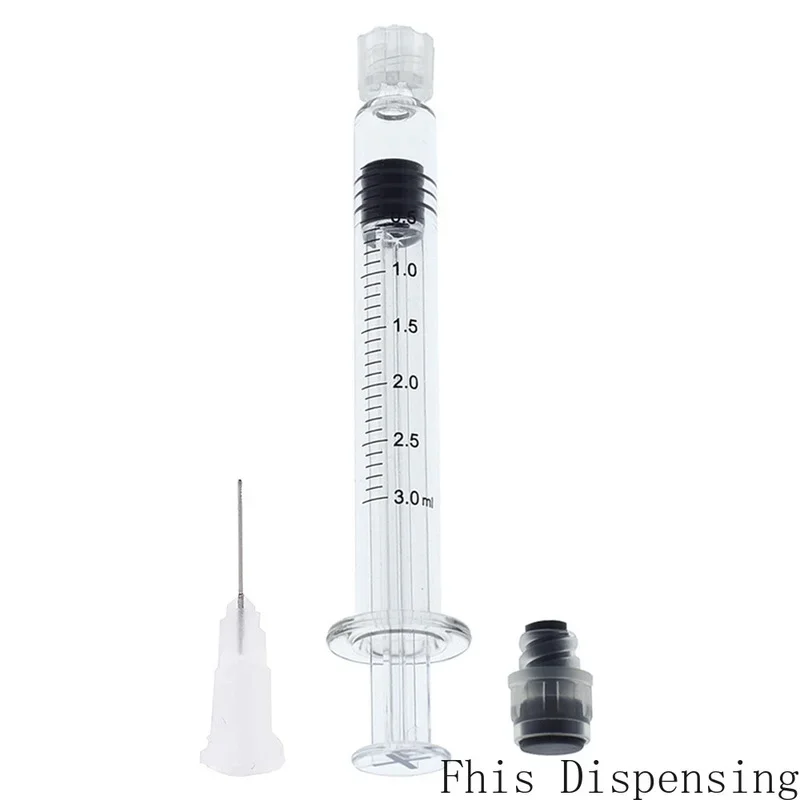 

Measurement Mark Tip for CBD Oils EJuices Liquids Chemical (Gray Piston) 3ml Luer Lock Syringe with 27G Needle Reusable