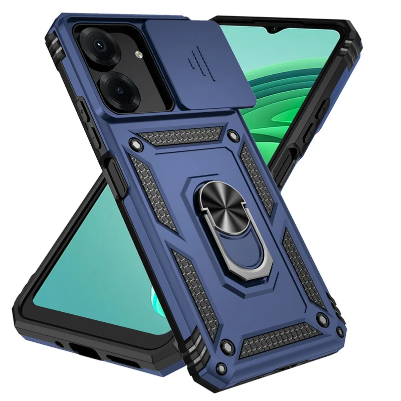 Enhanced Slide Camera Protect Armor Phone Case with Magnet Ring Cover