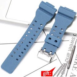 Camouflage Rubber Resin Strap for 16mm (Cowboy Blue)